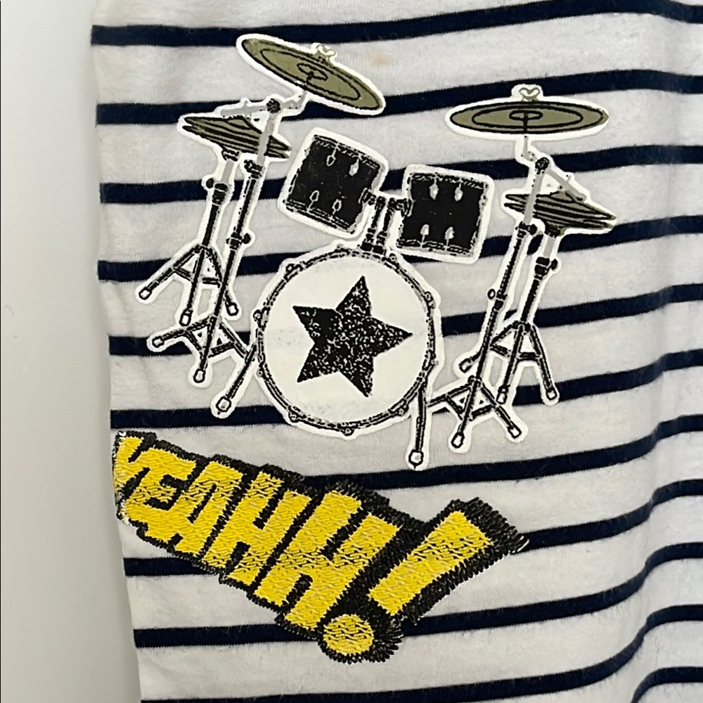Zara Stripped Short Sleeve Tees with Rock & Roll Graphics - Picture 5 of 12